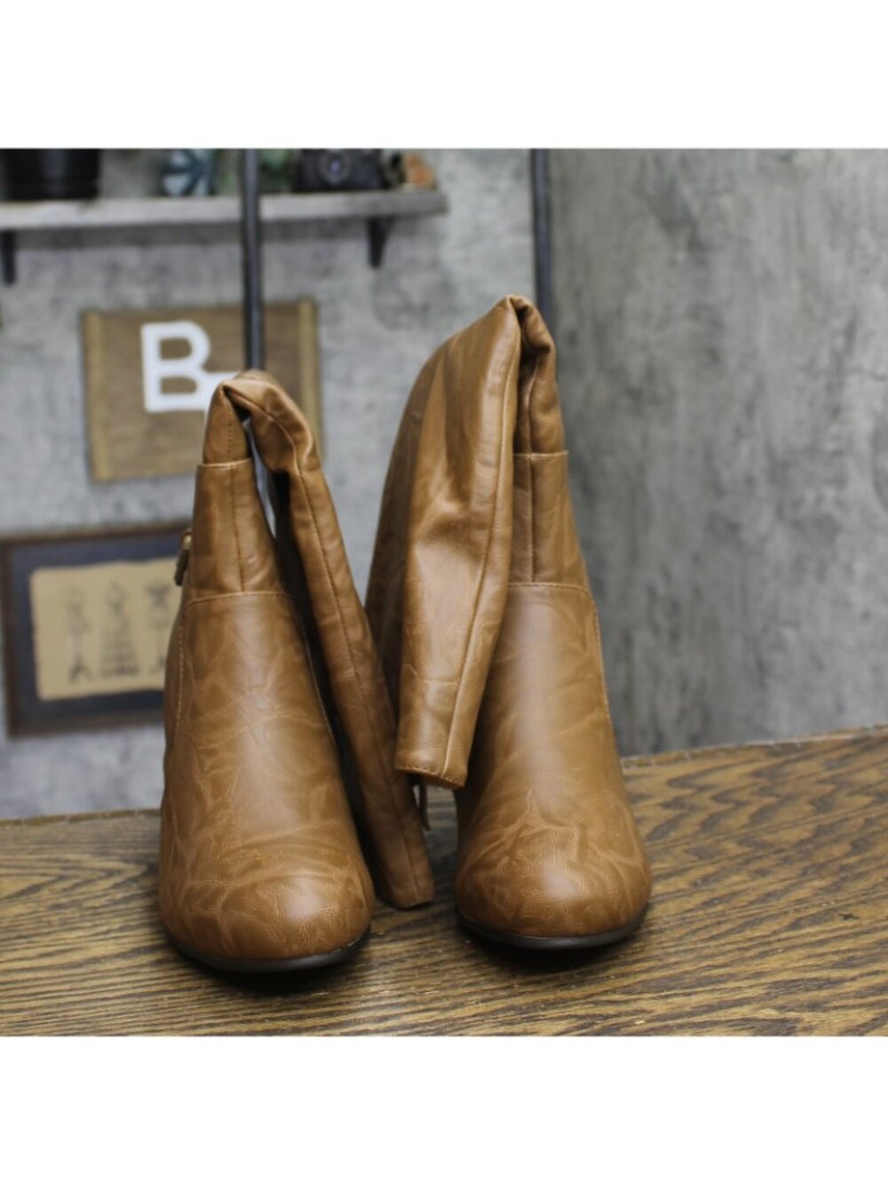 Journee Collection Carver Tall Block Heel Knee High Boots Tan Brown 7M - Picture 4 of 16